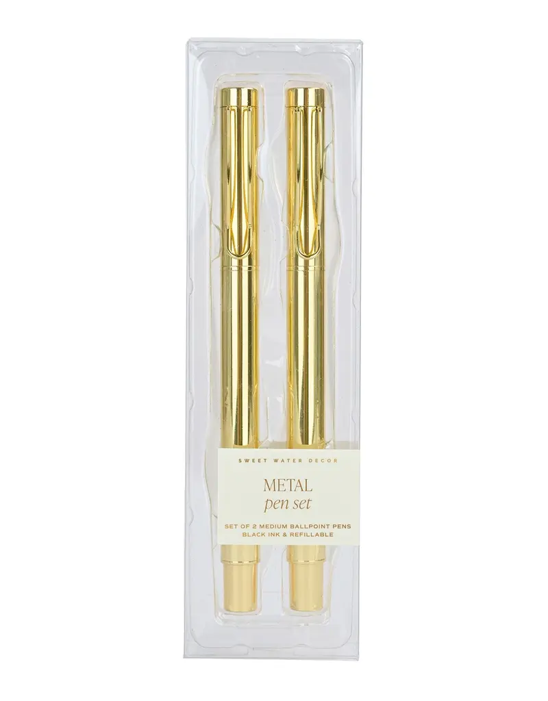 Sweet Water Decor Gold Metal Pen Set