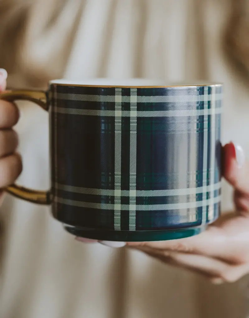 Sweet Water Decor Navy Plaid Coffee Mug