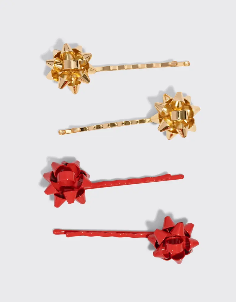Kitsch Gift Bow Bobby Pins Set