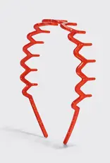 Kitsch Plastic Zigzag Headbands |Gold Red|