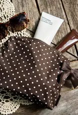 Case Mate Espresso Polka Dot Bow Crinkle Makeup & Toiletry Bag