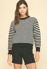 509 Broadway Contrast Knit Sweater