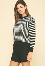 509 Broadway Contrast Knit Sweater