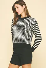 509 Broadway Contrast Knit Sweater