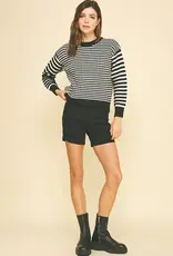 509 Broadway Contrast Knit Sweater