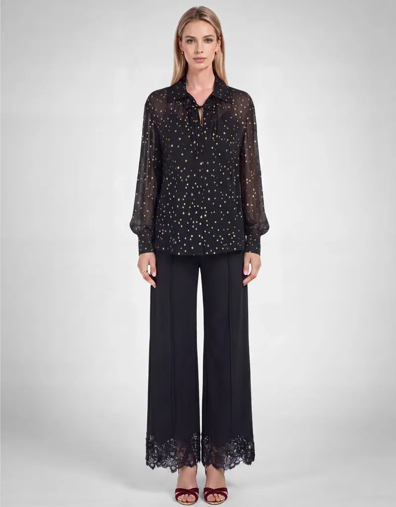 509 Broadway Star Pattern Blouse