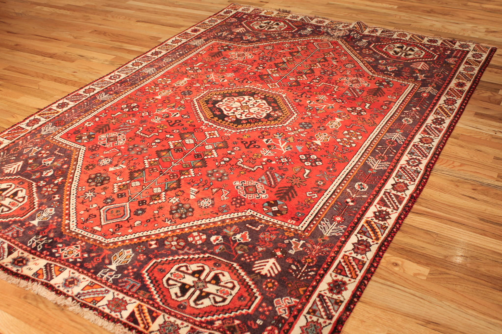 Fine Hand Knotted Shiraz Tribal Rug 5'7 X 8'7 Carpet Shabahang Rug