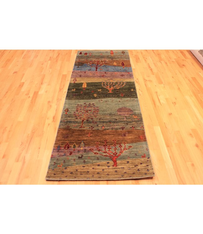 Gabeh Rug 2'6 X 8' Fine Hand Knotted Runner Tree Of Life Desgin