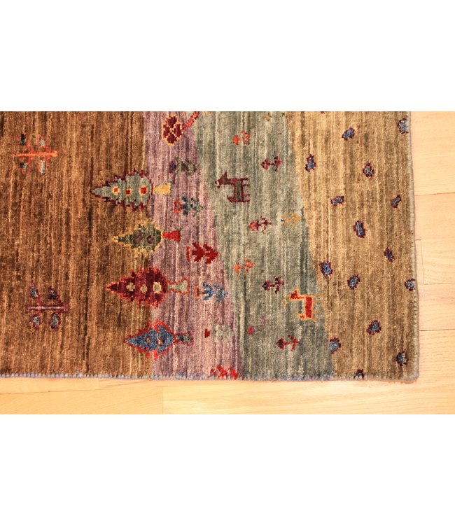 Gabeh Rug 2'6 X 8' Fine Hand Knotted Runner Tree Of Life Desgin