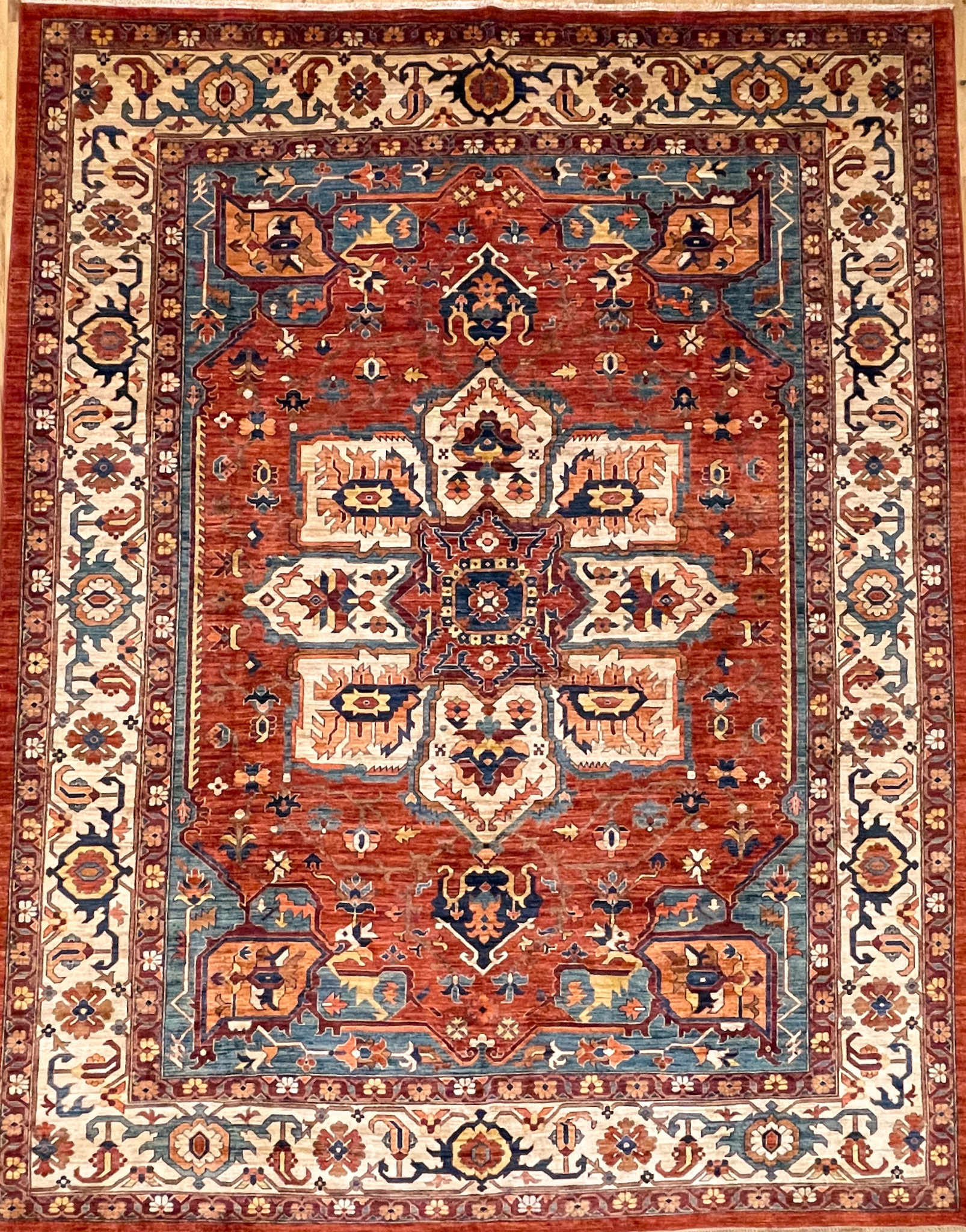 8x8.1 Indo-Persian Serapi Square Area Rug - Main Street Oriental Rugs
