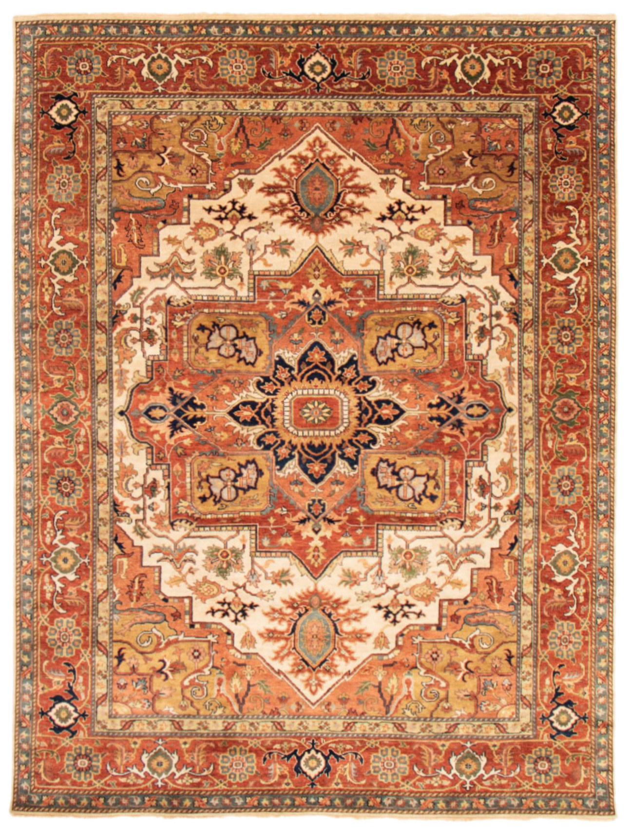 Shabahang Rugs Waukesha Hand Knotted Fine Wool Serapi Rug 9' X 12