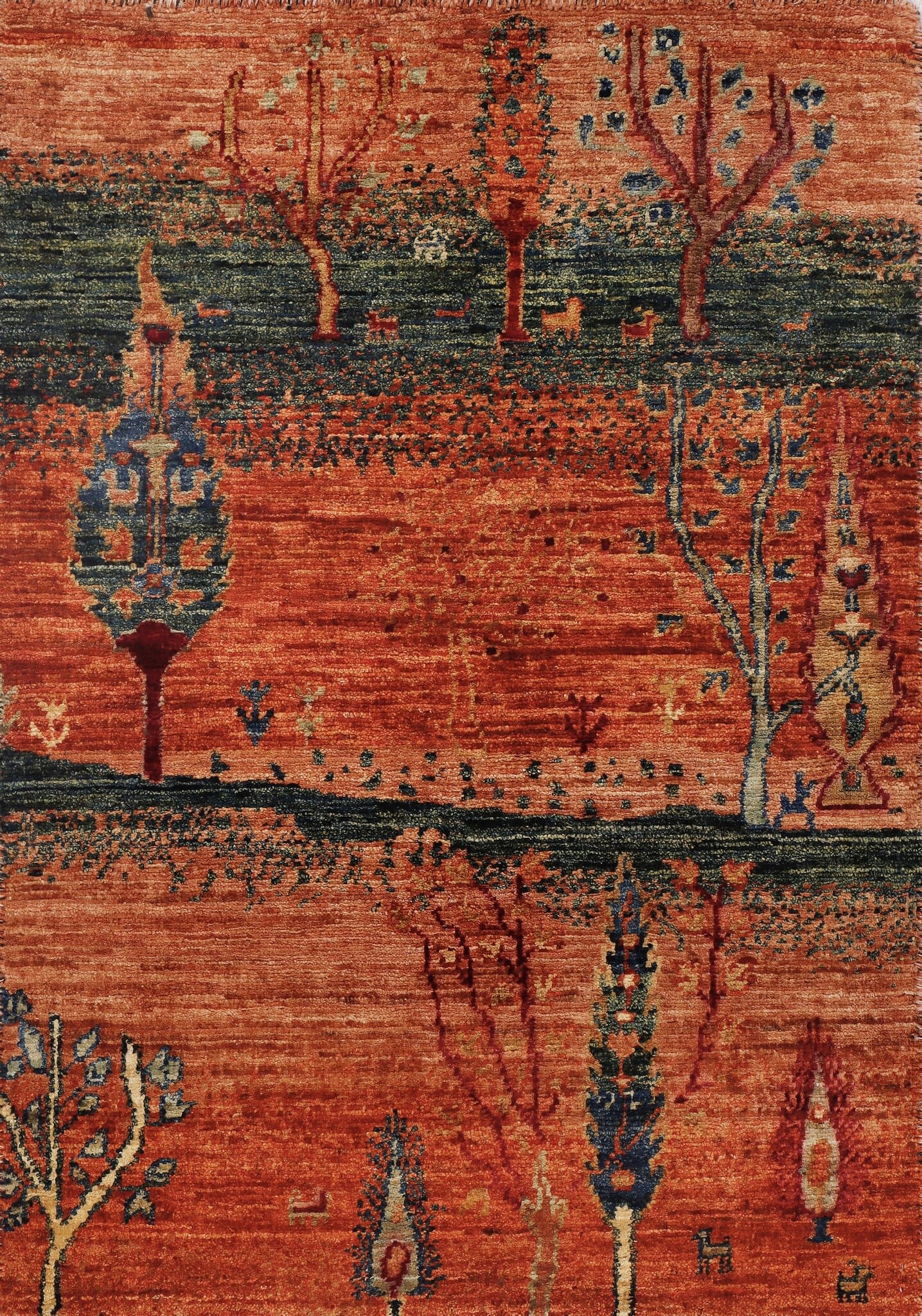 2' x 3' Tree of Life Gabbeh Rug – Hand-Knotted Wool, Natural Dyes