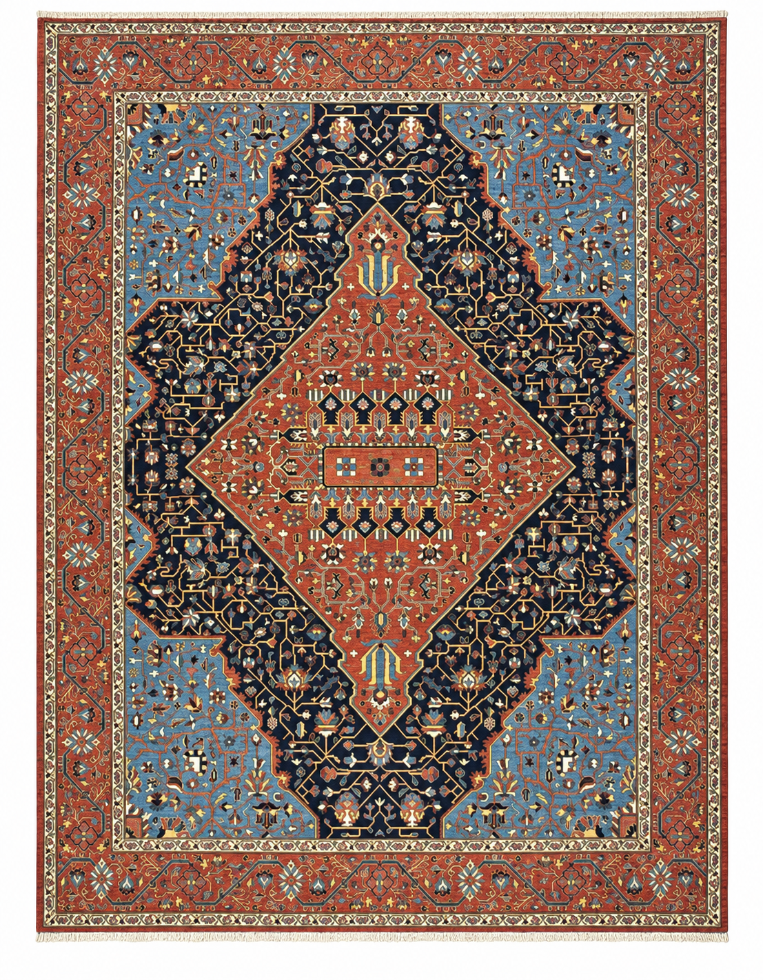 Fine Traditional Ariana Hand-Knotted Rug 9' x 11'9
