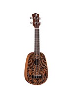 LUNA Luna Uke Tribal Pineapple Mahogany Acoustic Ukulele, 12 Frets, C Shape Neck, Rosewood Fingerboard, Satin Natural