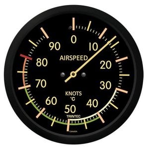TRINTEC VINTAGE AIRSPEED THERMOMETER 9061VC