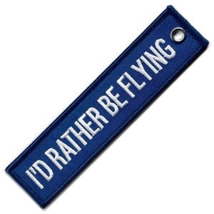 I'D RATHER BE FLYING KEYCHAIN EMBROIDERED