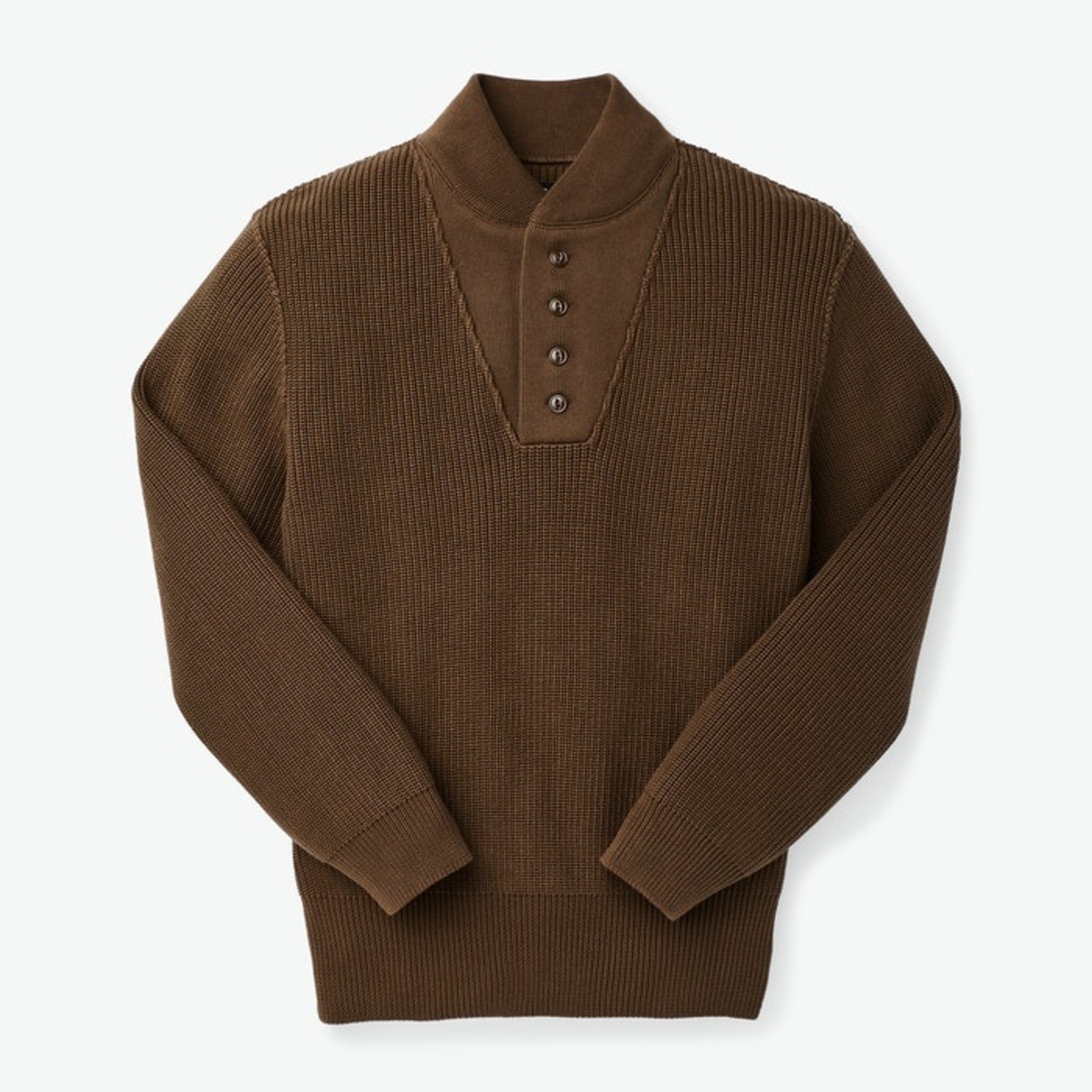 rugged cotton henley sweater