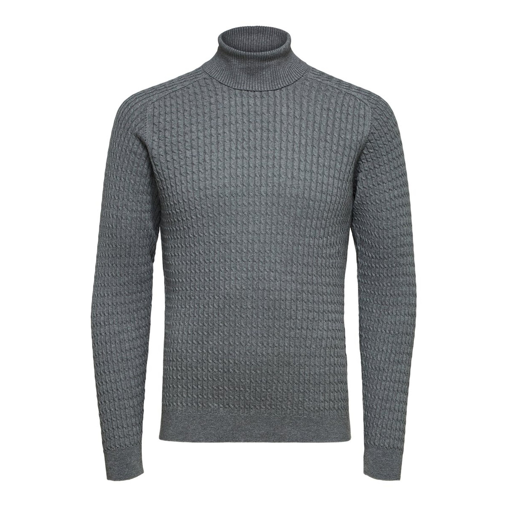 Selected Homme Selected 16069113 Carlos Roll Neck Sweater - Medium Grey Melange