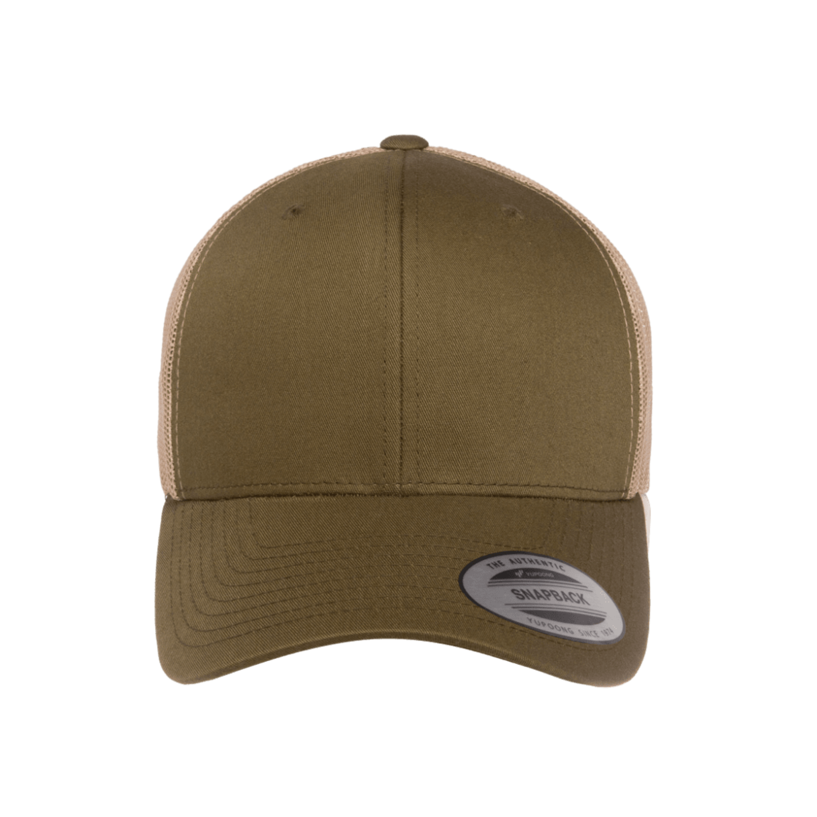 Flexfit 6606T 2-Tone Snapback Trucker Hat - Moss/Khaki