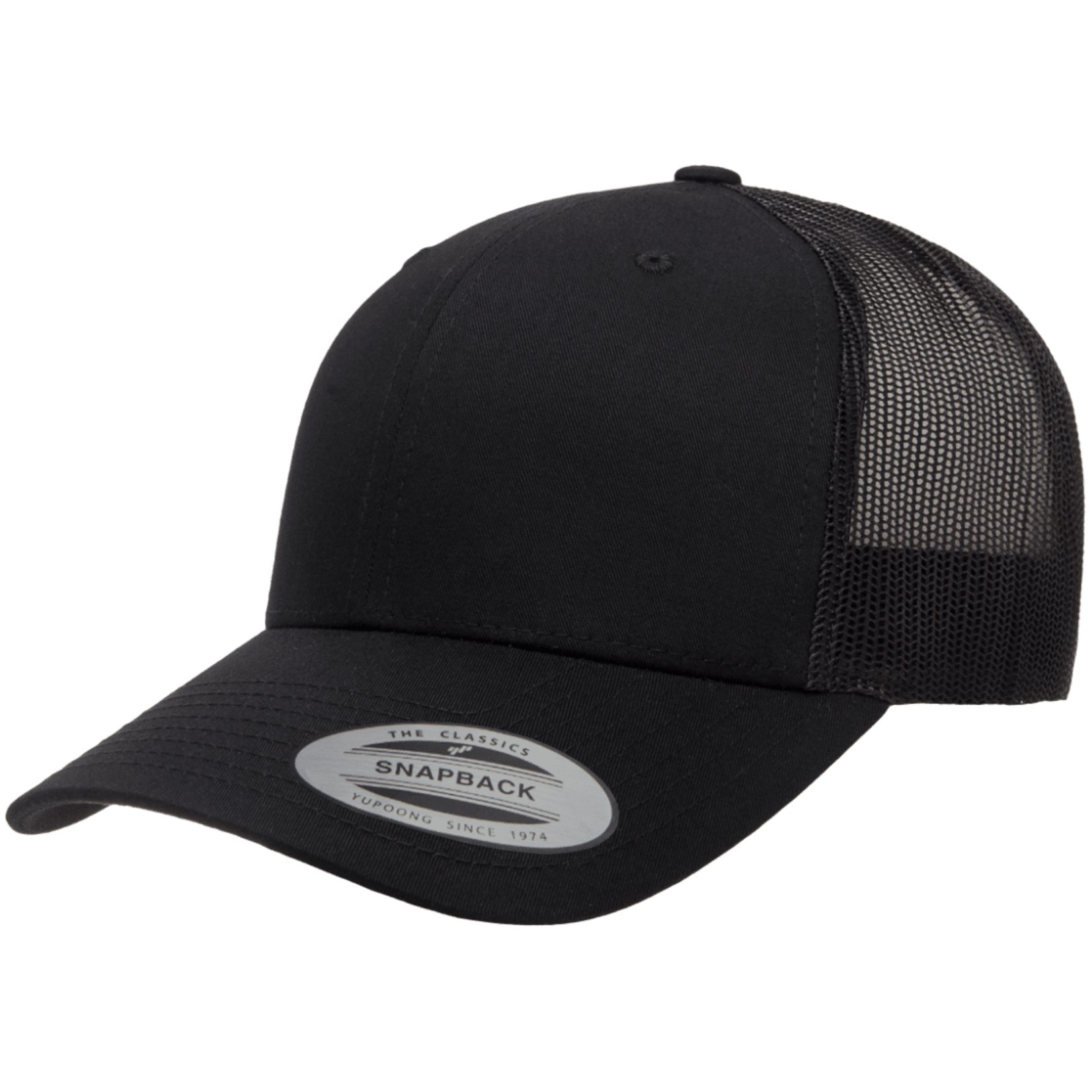 Flexfit 6606 Classic Snapback Trucker Hat - Solid Black