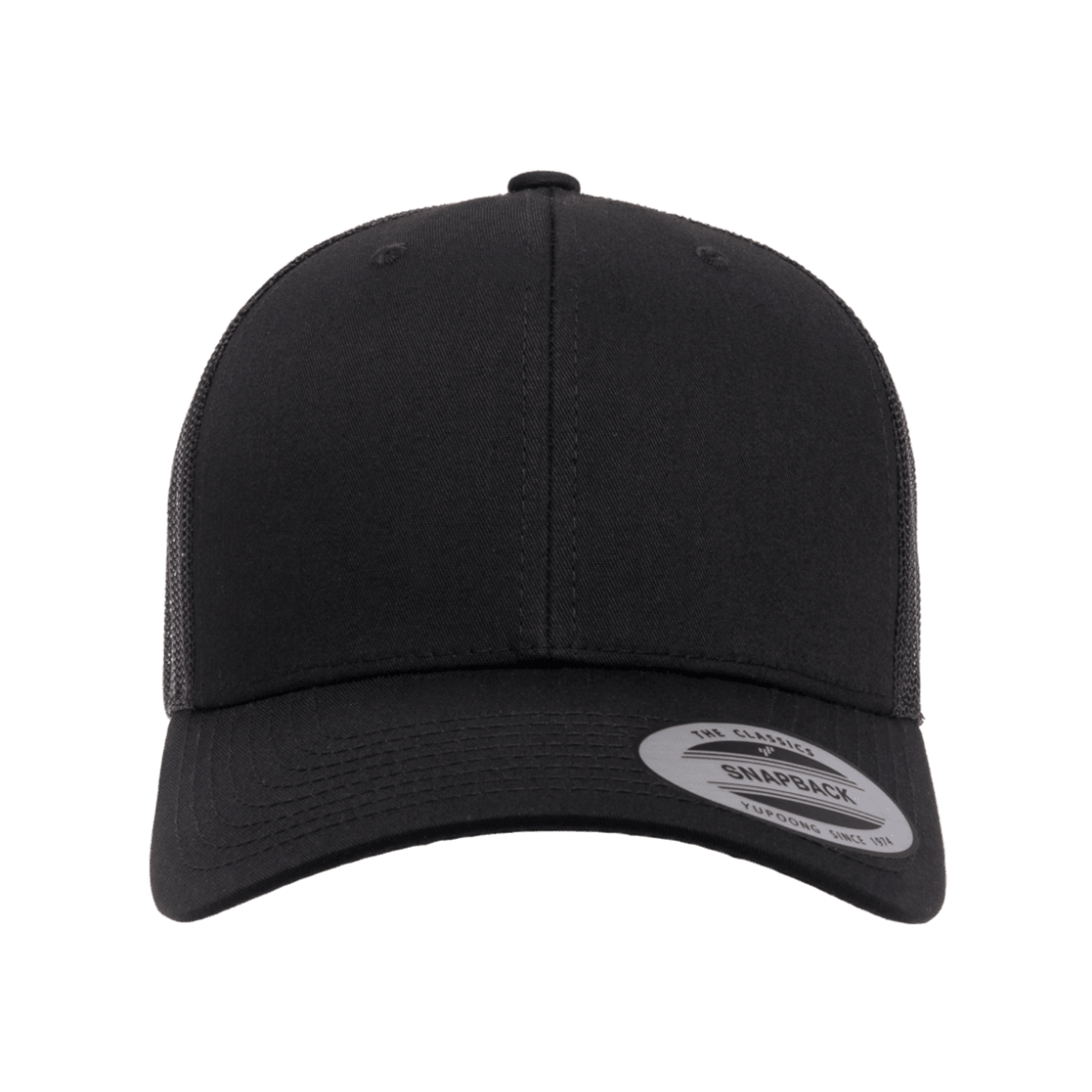 Flexfit 6606 Classic Snapback Trucker Hat - Solid Black - Baker Street