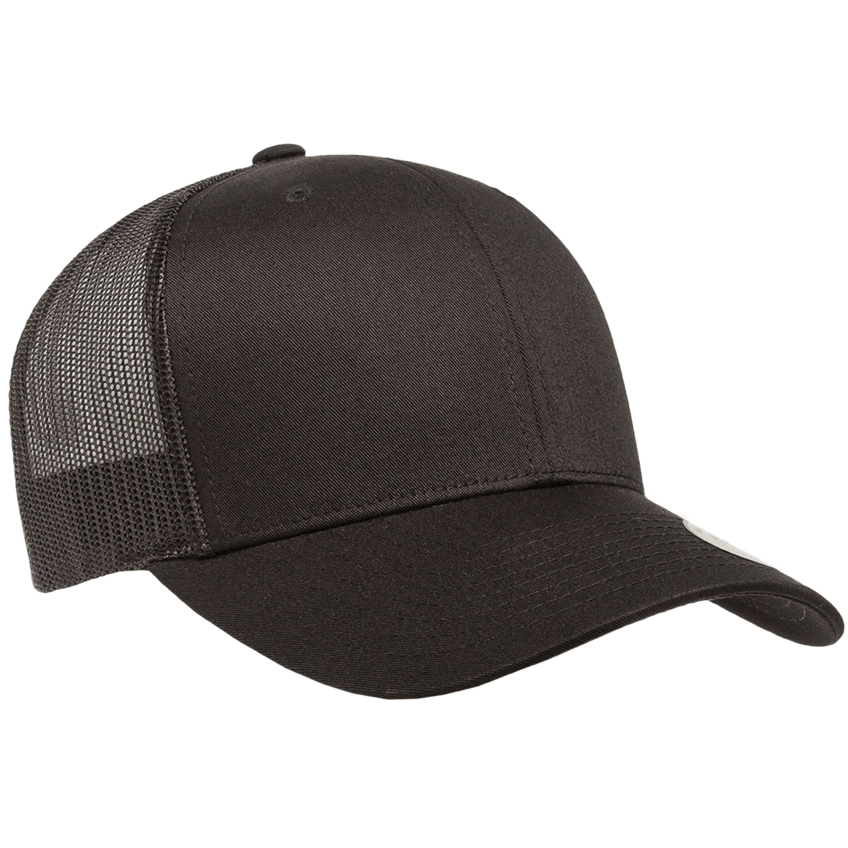 Flexfit 6606 Classic Snapback Trucker Hat - Solid Black
