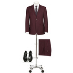 Renoir Slim Fit Suit 201-8 Burgundy
