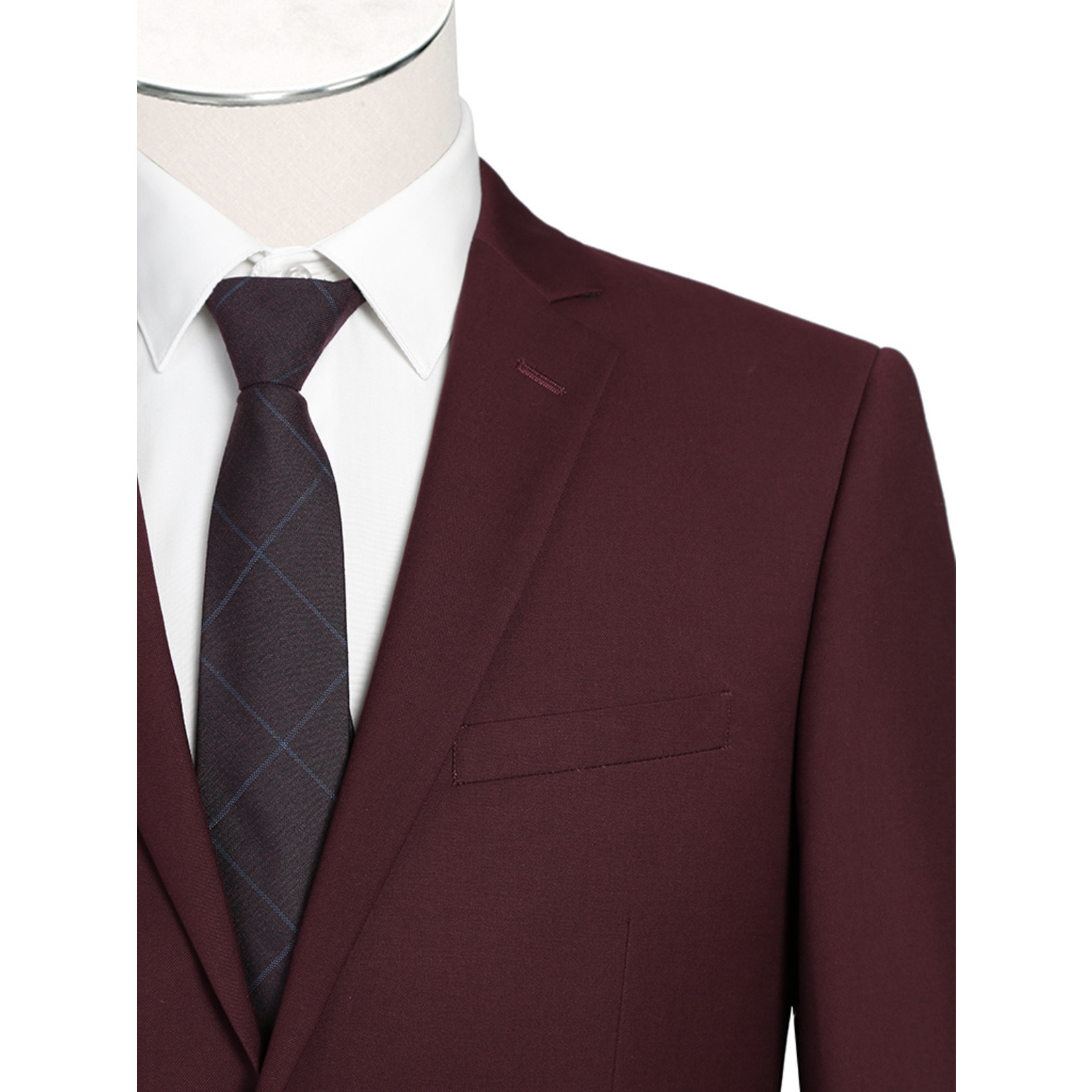 Renoir Slim Fit Suit 201-8 Burgundy