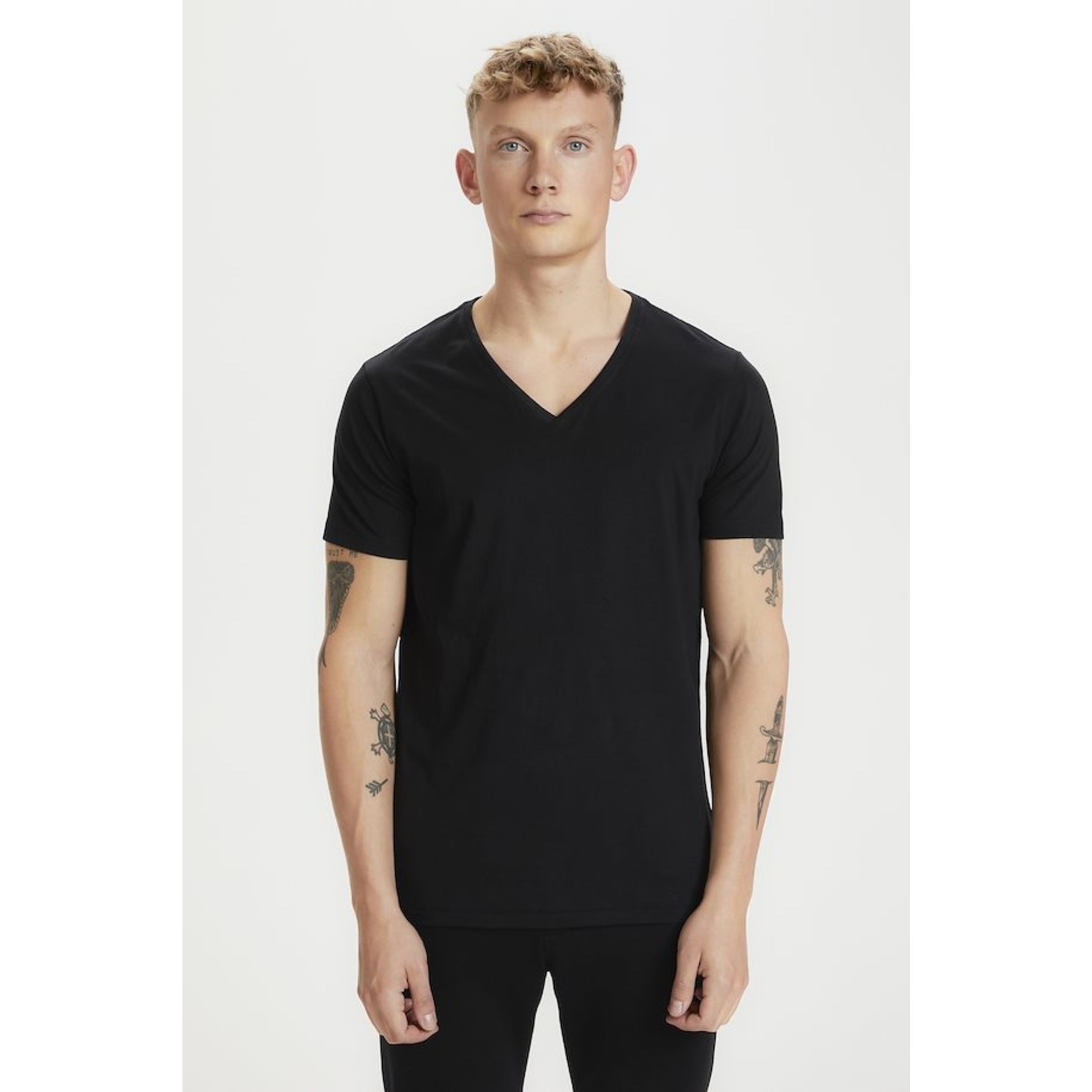 Classic Cotton V-Neck Tee - Black