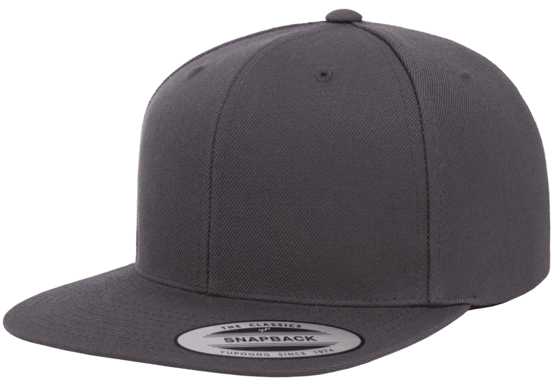 Flexfit 6089M Premium Snapback Hat Dark Grey Baker Street Menswear