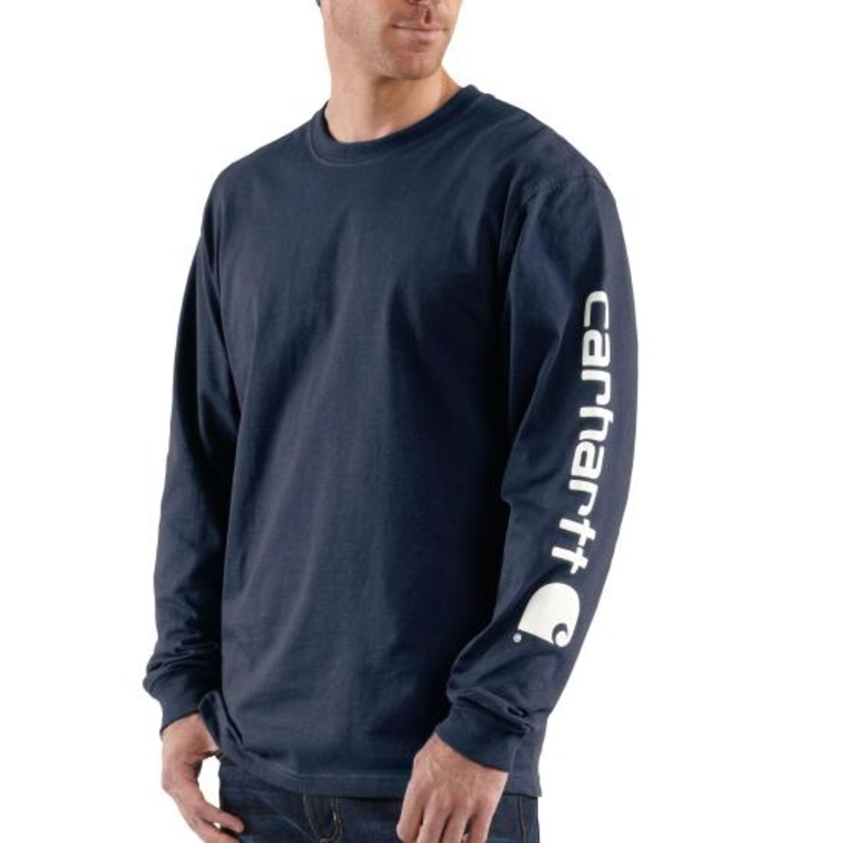 Carhartt Carhartt K231 Long-Sleeve Arm Logo Q66 Marmalade Heather /  Navy