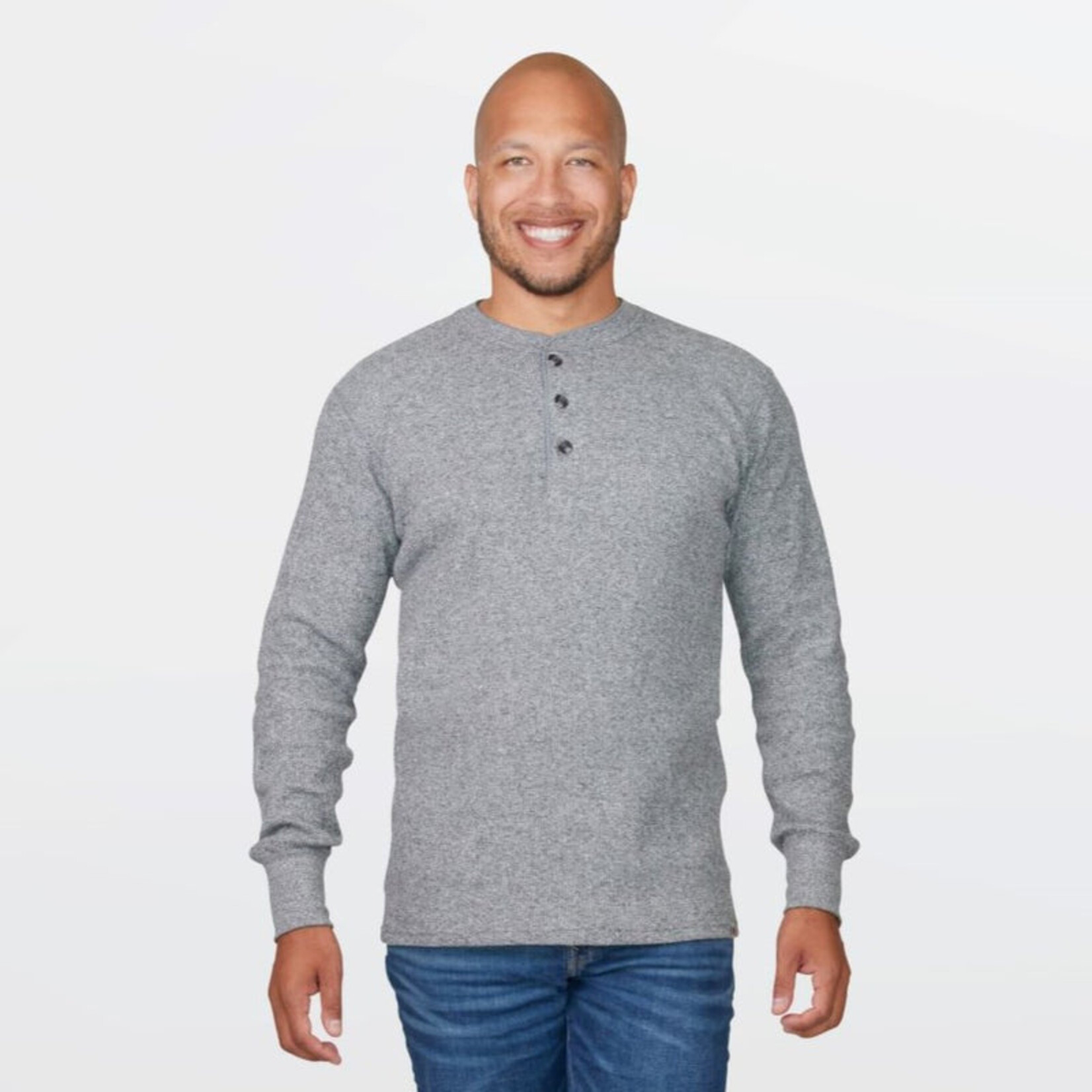 Stanfield's 1401 LS Waffle Wv Henley - Baker Street Menswear