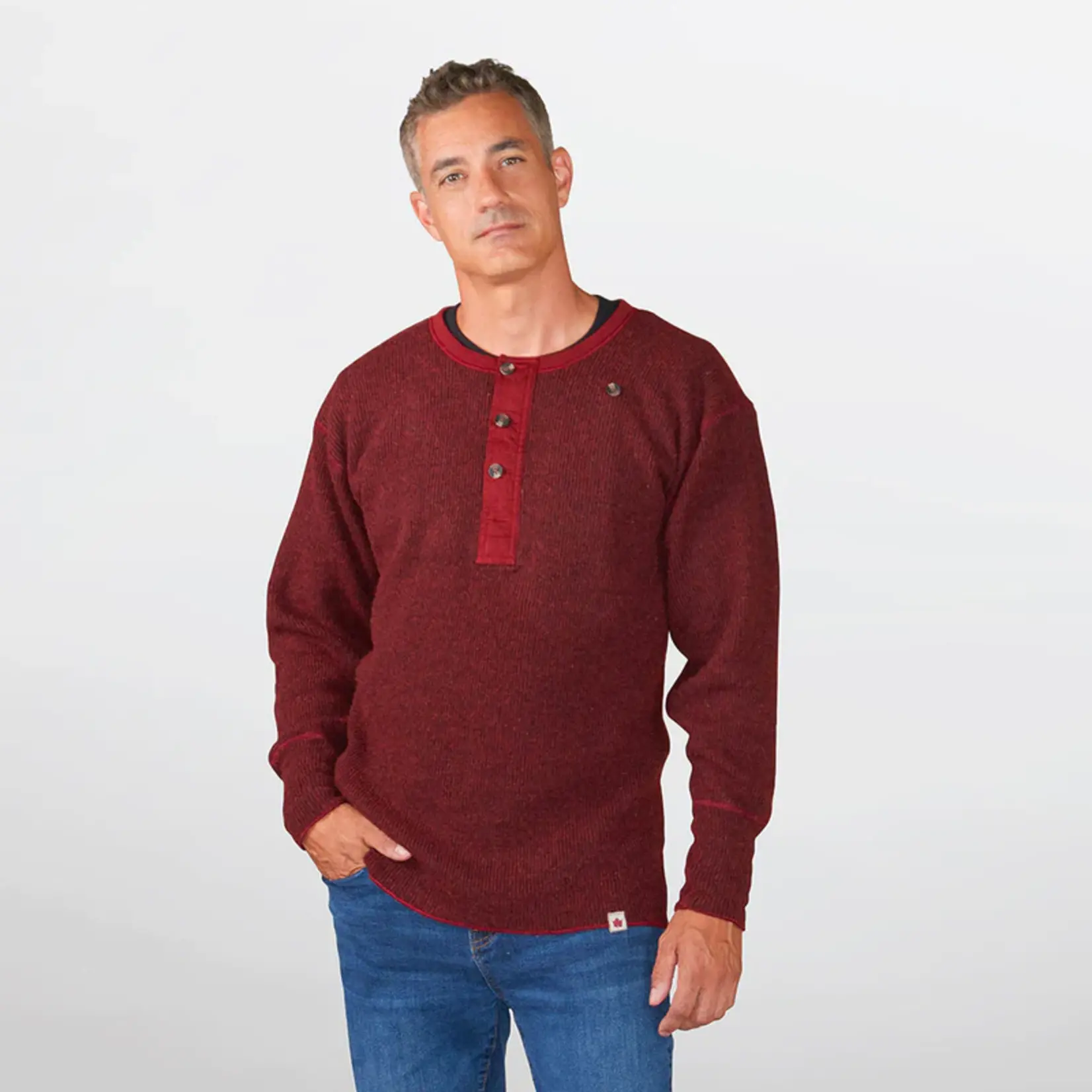 Stanfield's Henley Shirt - Heavy Weight Wool With Lining - 1315L