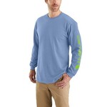 Carhartt Carhartt K231 Long-Sleeve Arm Logo HD0 Skystone/Green Glow