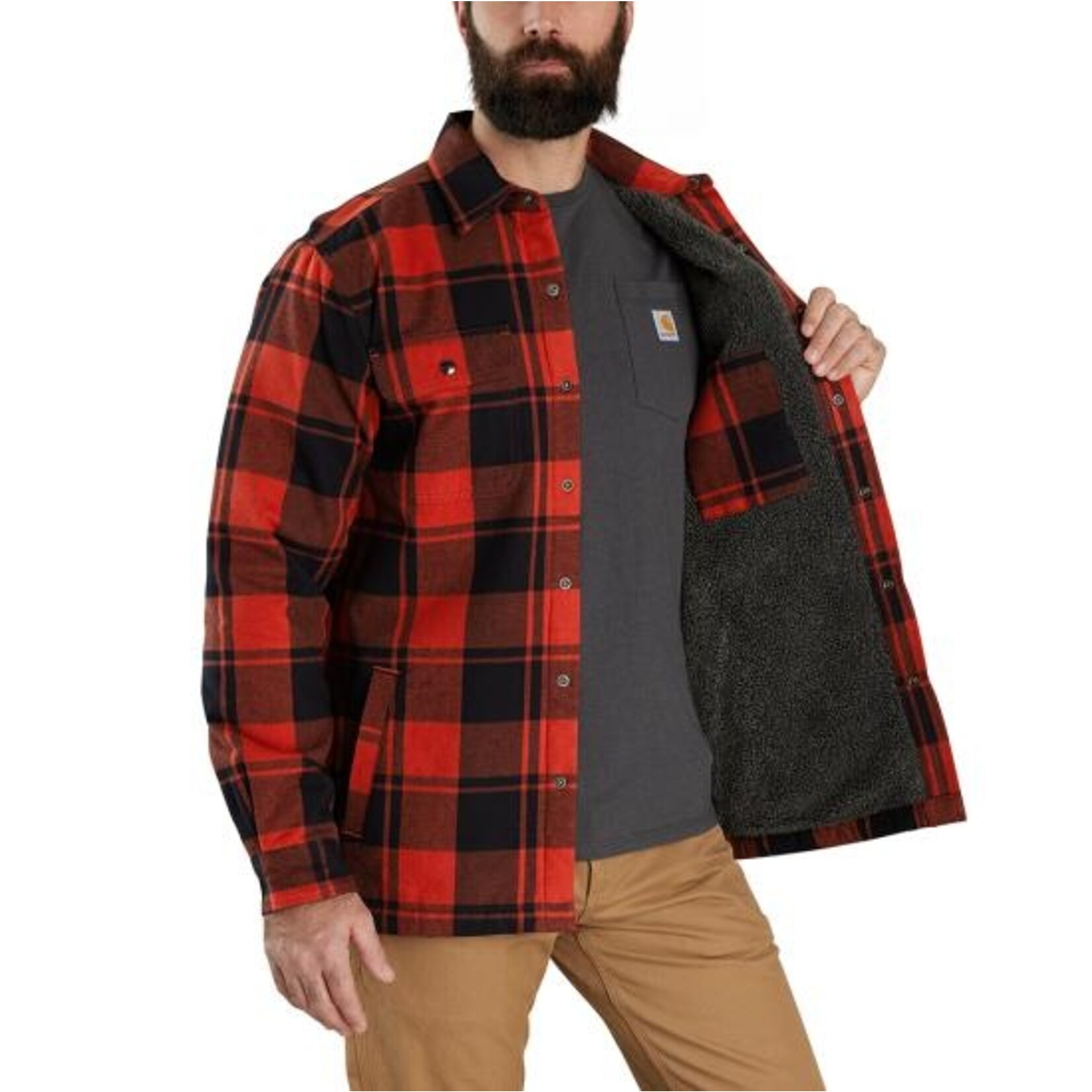 Carhartt Carhartt Relaxed Fit Flannel Sherpa Lined Shirt Jac