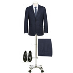 Renoir Slim Pattern Suit 219-1 Navy Mix
