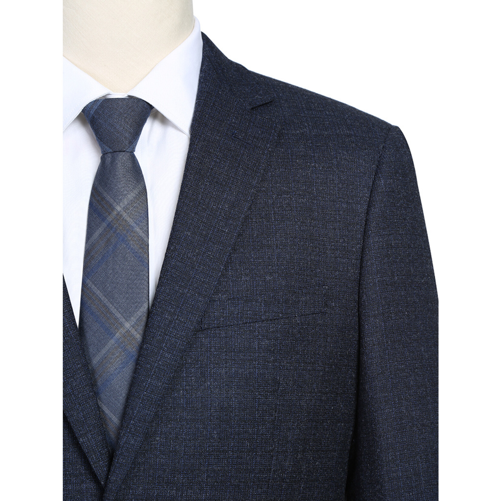 Renoir Slim Pattern Suit 219-1 Navy Mix