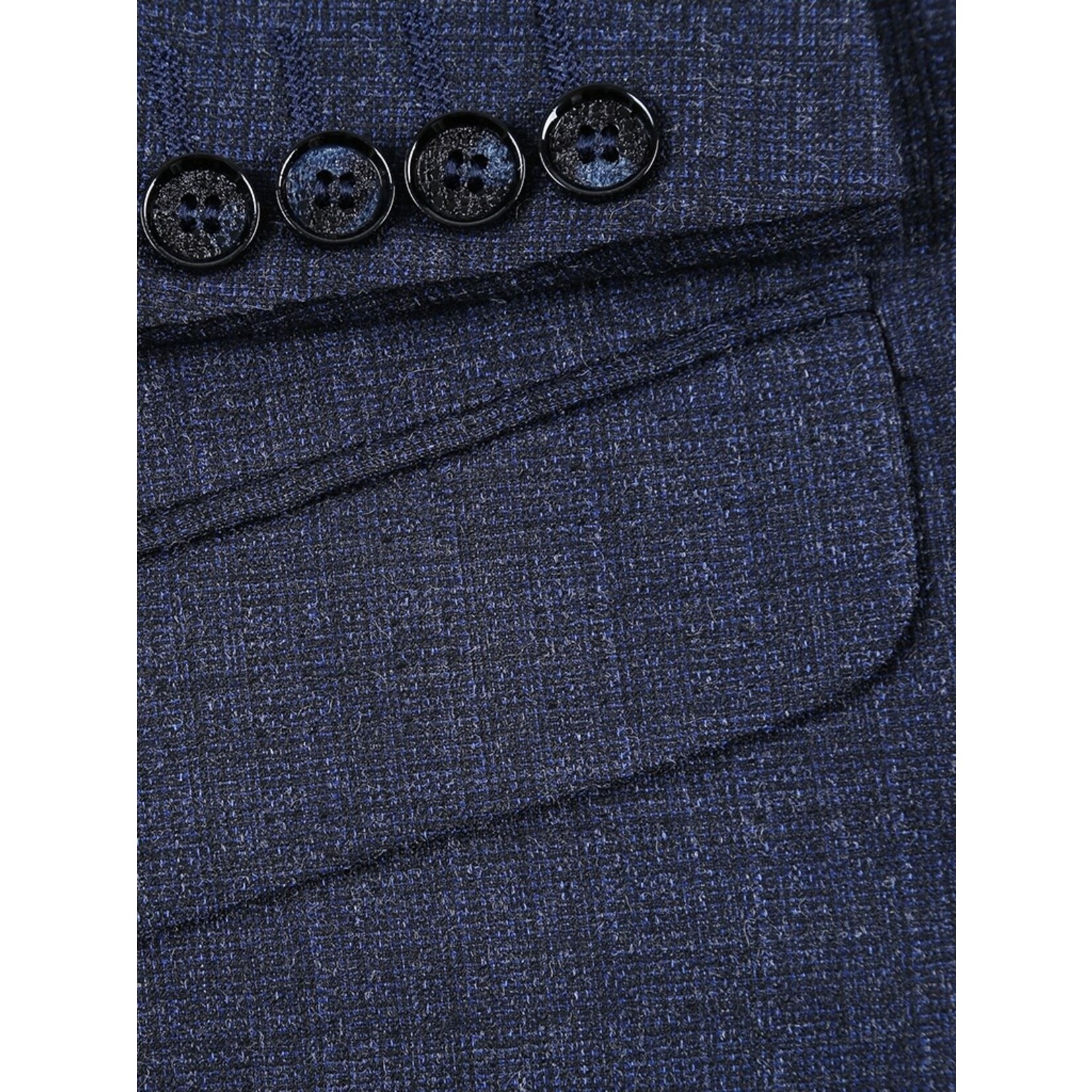 Renoir Slim Pattern Suit 219-1 Navy Mix