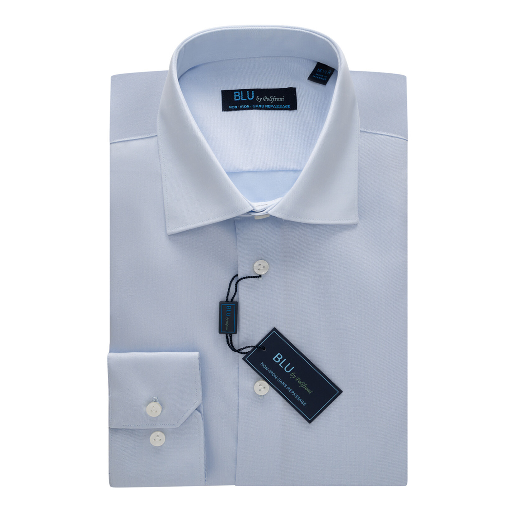 BLU-360 by Polifroni Non-Iron Dress Shirt 18 Lt. Blue