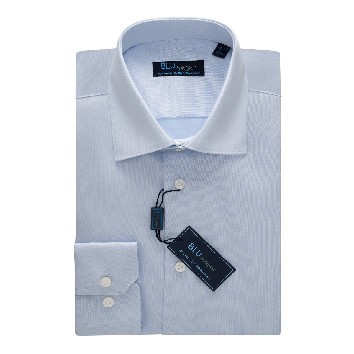 Blu 360M Miami Non Iron Dress Shirt 18 Light Blue Baker Street Menswear