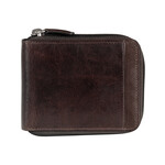 Mancini 8700159 Zippered Wallet Removable Passcase Brown