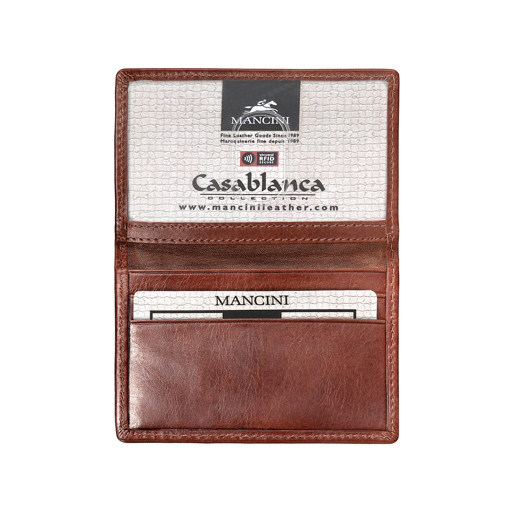 Mancini 8700159 Zippered Wallet Removable Passcase Brown