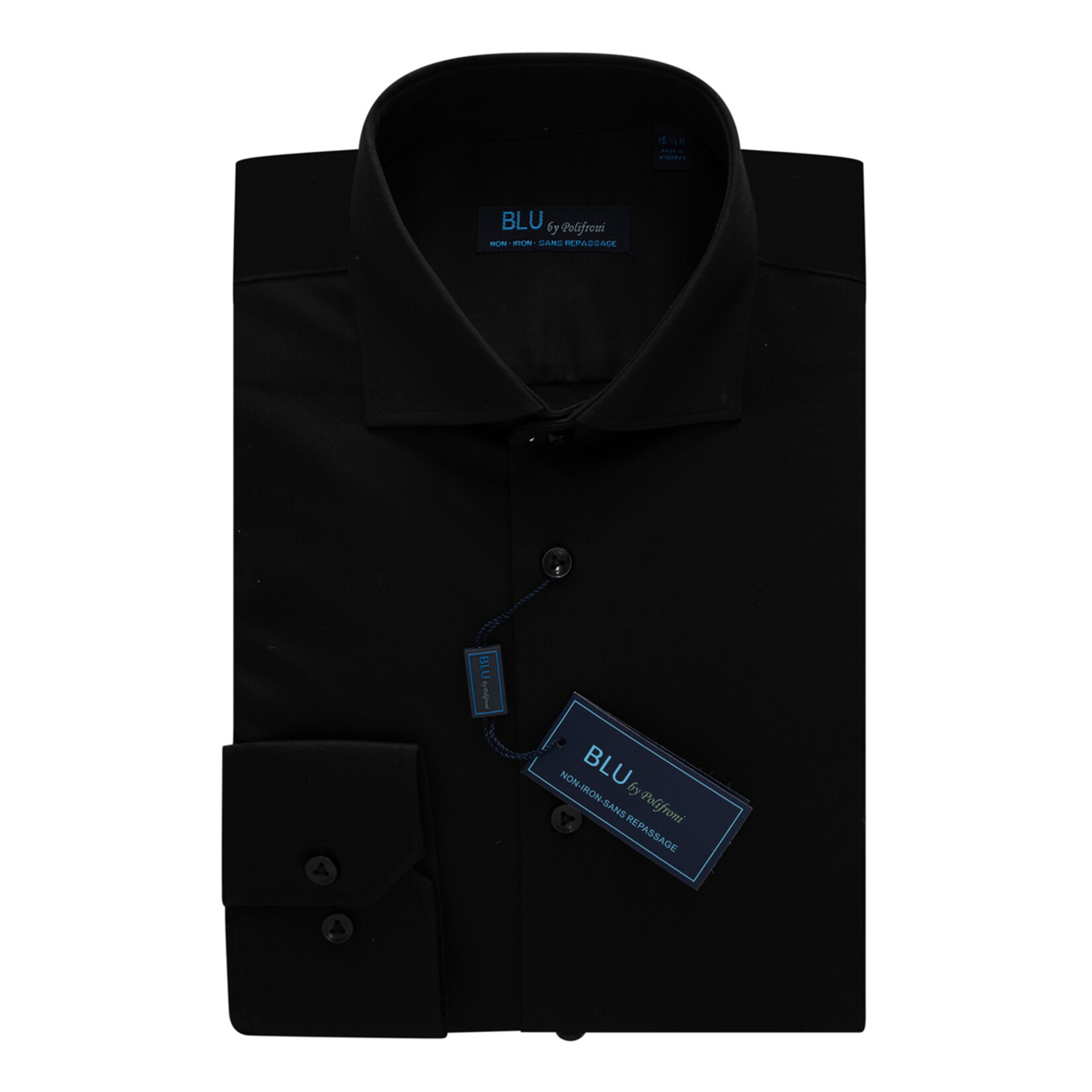 BLU-360 by Polifroni Non-Iron Dress Shirt - 99-Black