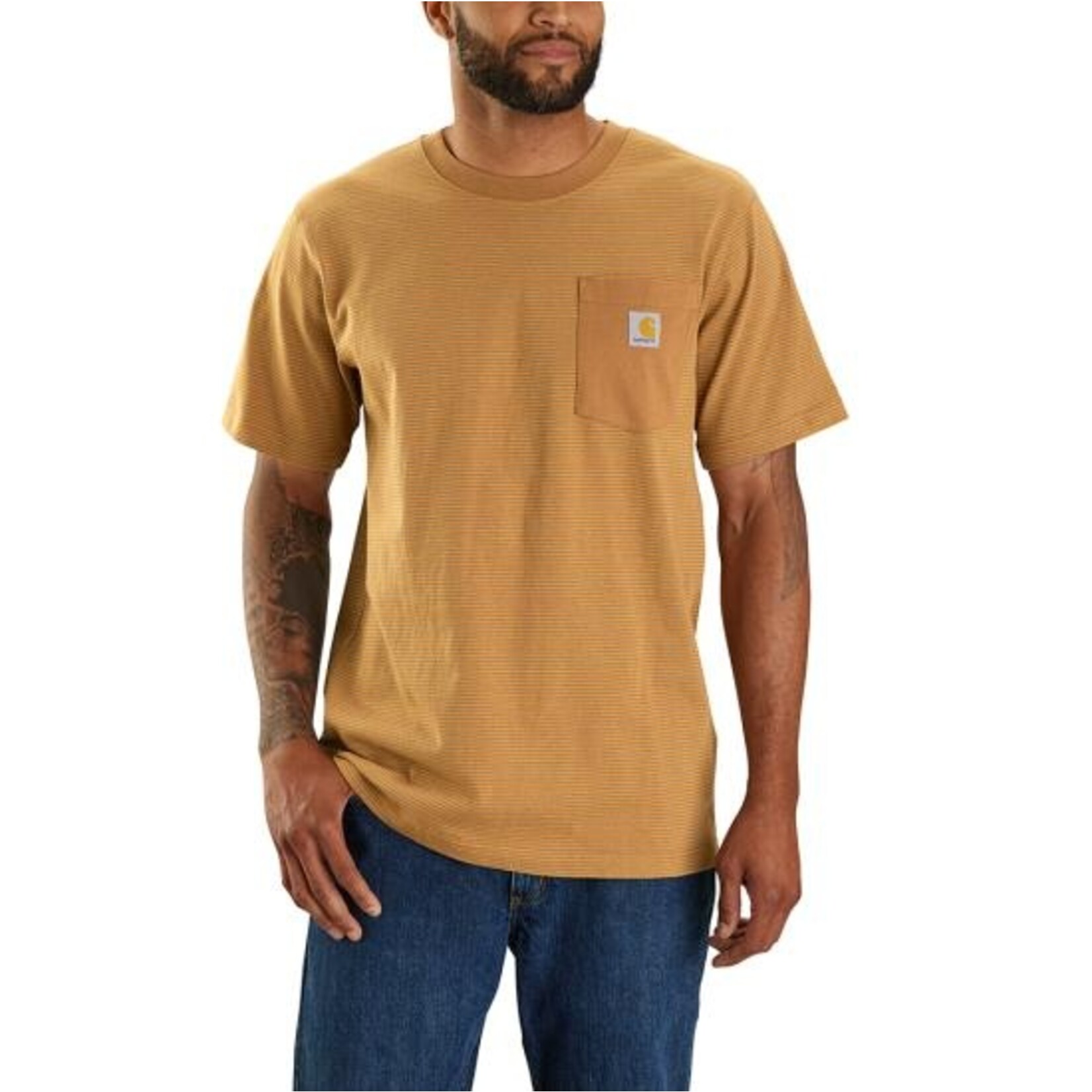 Carhartt Carhartt 106145 Pocket T-Shirt B19 Brown Stripe