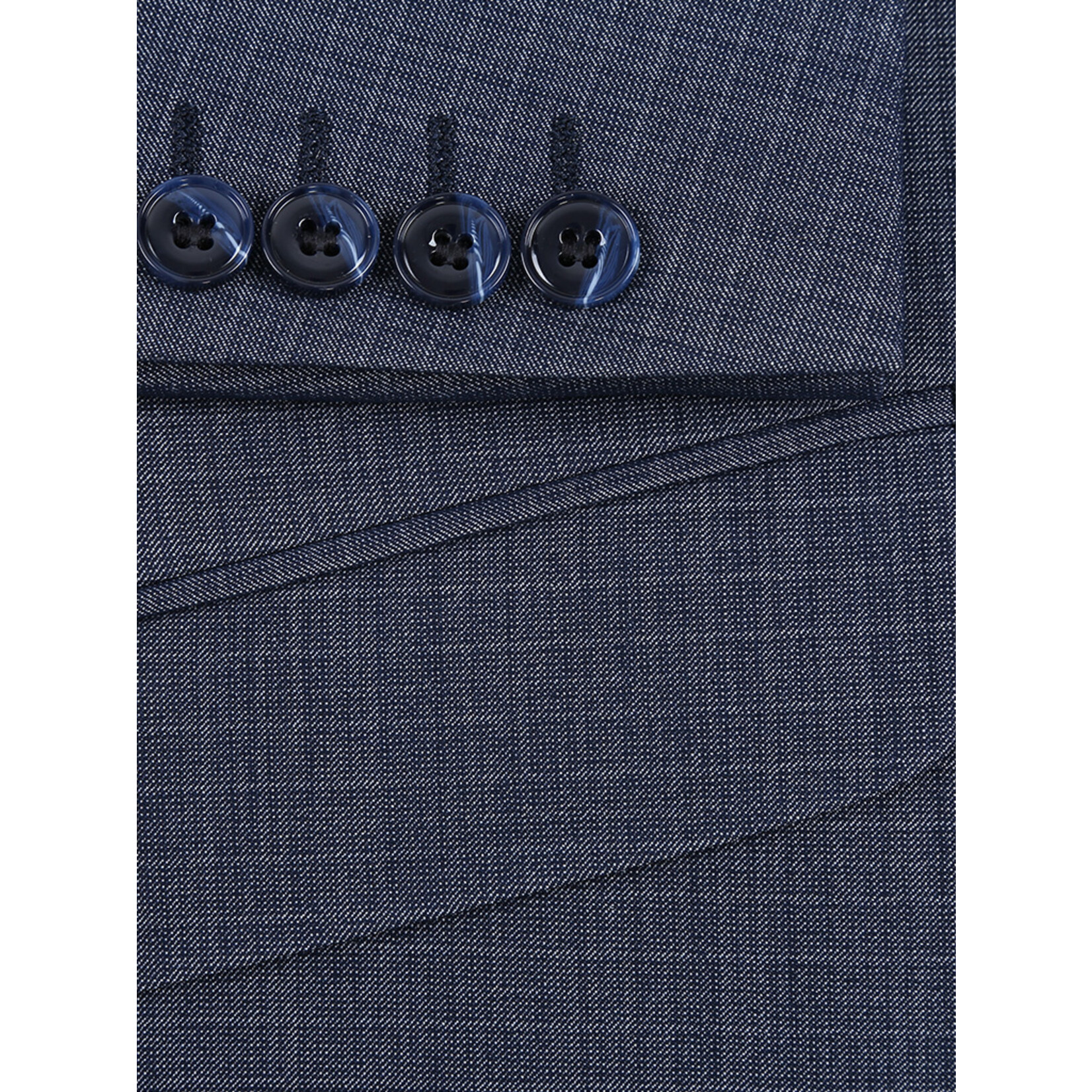 Renoir Slim Pattern Suit 242-16 Blue/Grey Neat Web Only