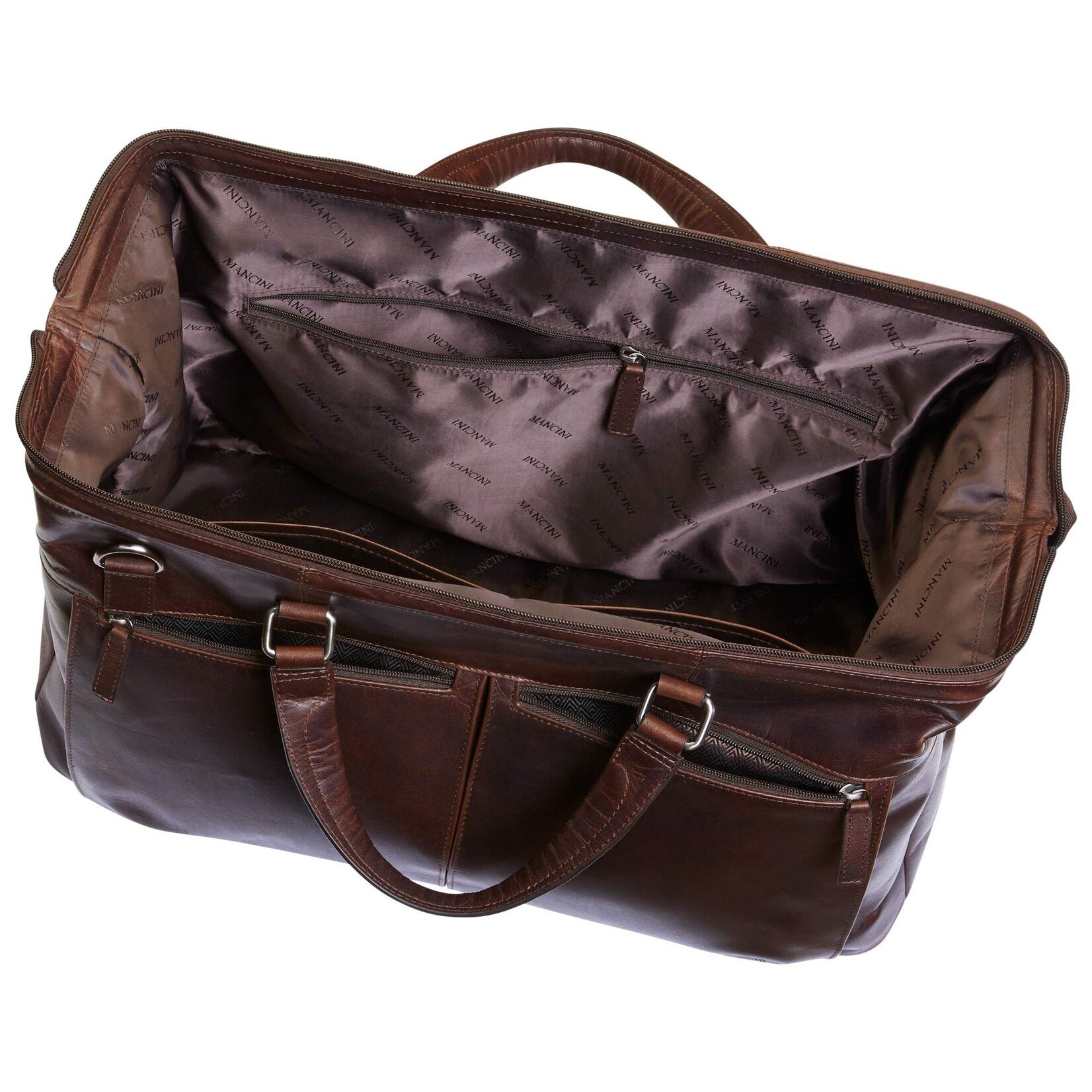 Mancini 99-5477 Leather Carry On Brown