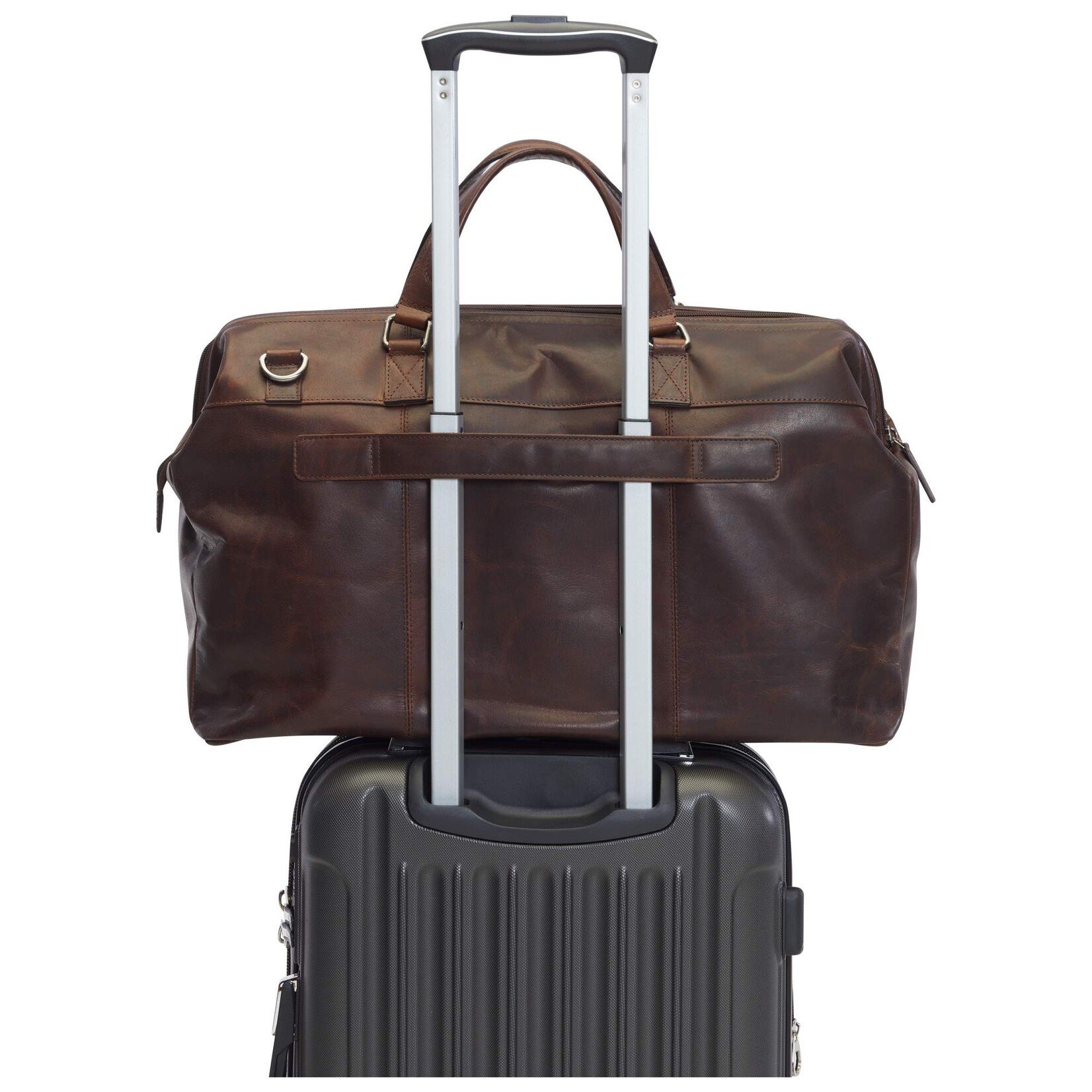 Mancini 99-5477 Leather Carry On Brown