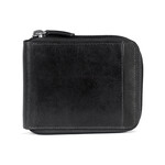 Mancini 8700159 Zippered Wallet Removable Passcase Black
