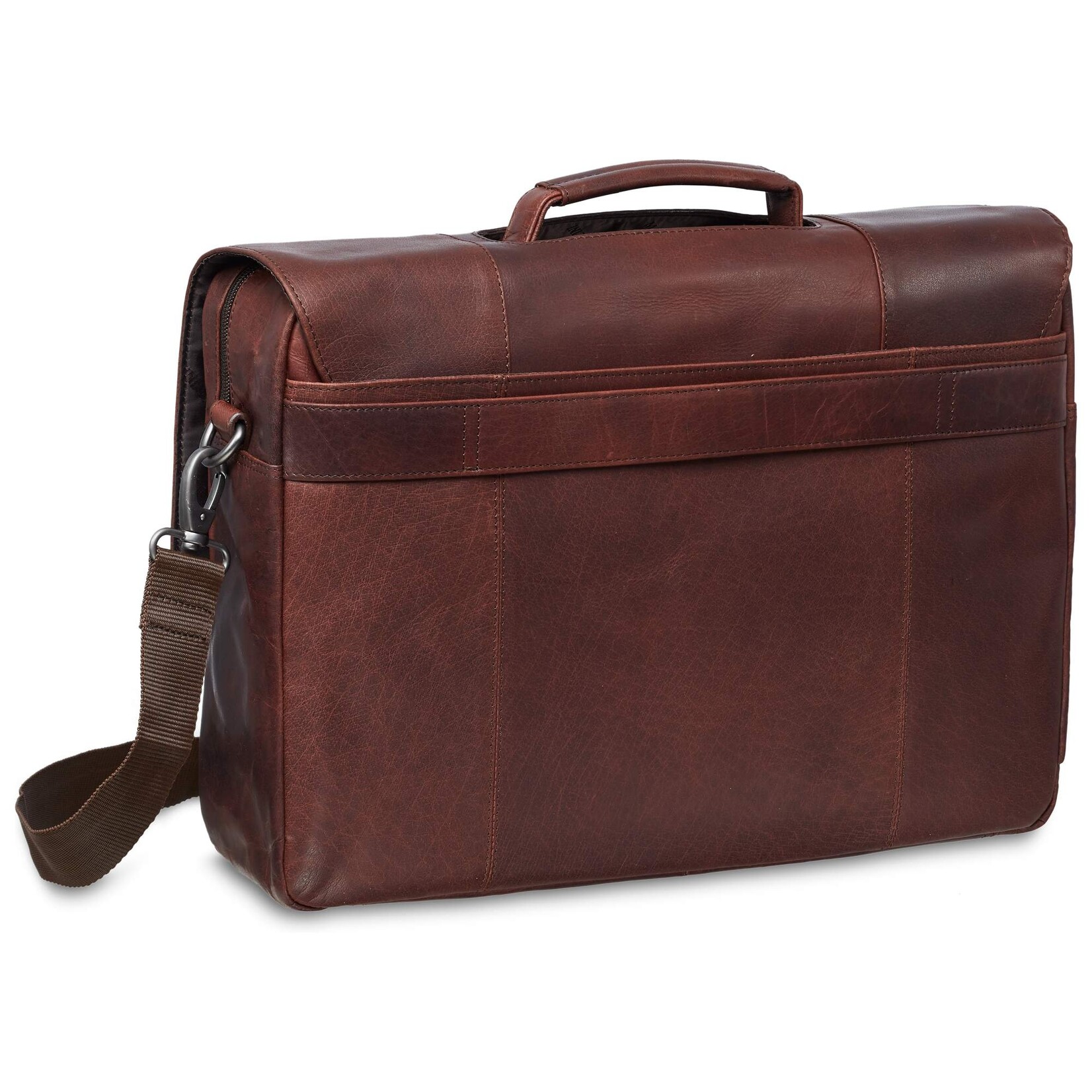 Mancini 99-5465 Porthole Laptop Briefcase Brown