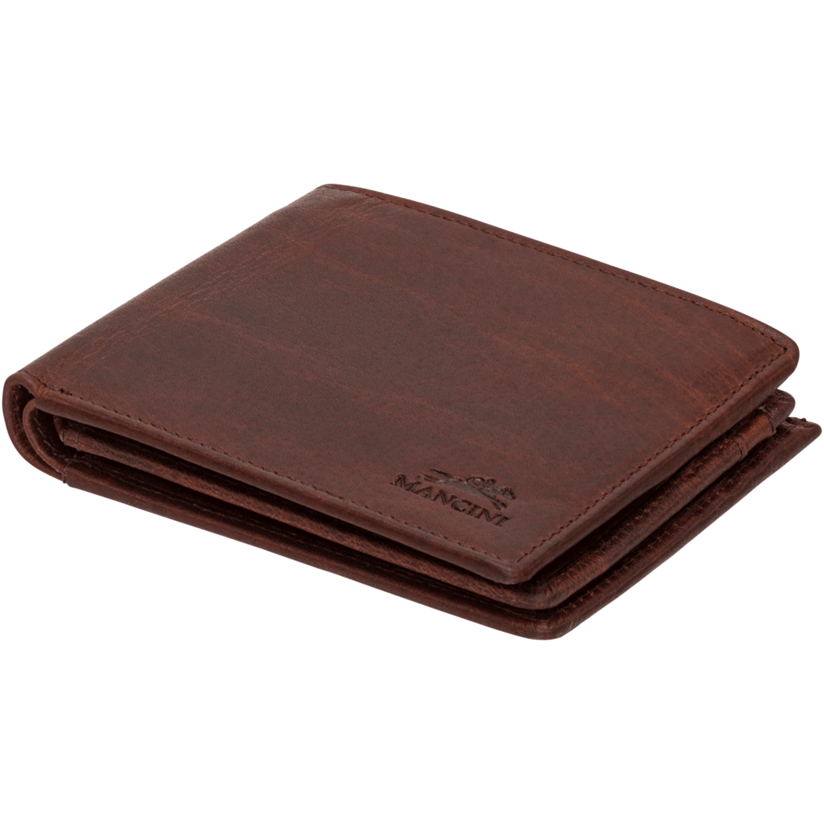 Mancini 99-54153 RFID Centre Flap Billfold Brown